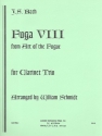 Fuga no.8 from Art of the Fugue for 3 clarinets (Bb, alto and bass clarinet) score and parts