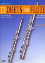 11 Duets (+CD) for 2 flutes (flute and clarinet (piano ad lib) score and part