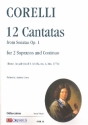 12 Cantatas from Sonatas op.1 for 2 sopranos and bc score