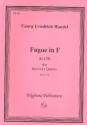 Fugue in F for 4 recorders (SATB) score and parts