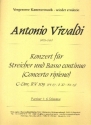 Konzert C-Dur RV109 fr 2 Violinen, Viola, Violoncell, Kontrabass und Cembalo Partitur und Stimmen (1-1-1-1-1-1-Cembalo)