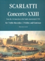Concerto no.23 for treble recorder, 2 violins and Bc score and parts