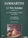 12 Trio Sonatas vol.1 (no.1-6) for 2 treble recorders (violins) and Bc score and parts (Bc not realised)