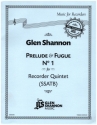 Preludes & Fugue no.1 for 5 recorder (SSATB) score and parts
