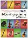 Musikinstrumente auf Karten Technisch genau gezeichnete Musikinstrumente mit den Instrumentennamen und Instrumentengruppen