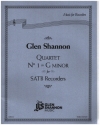 Quartet in G Minor no.1 for 4 recorders (SATB) score and parts
