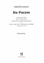Da Pacem fr Solo (S, Bar), gem Chor und Streichorchester Klavierauszug
