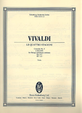 Concerto op.8,2 RV315 fr Violine, Streichorchester und Bc Viola