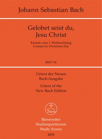 Gelobet seist du Jesu Christ Kantate Nr.91 BWV91 Studienpartitur  (dt)
