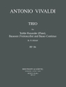 Trio a-Moll RV86 für Altblockflöte (Flöte), Fagott (Violoncello) und Bc Partitur und Stimmen