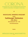 3 Salzburger Sinfonien ohne Bläser für Streicher Partitur (V e r l a g s k o p i e)