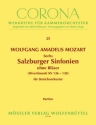 3 Salzburger Sinfonien ohne Blser fr Streicher Partitur (V e r l a g s k o p i e)