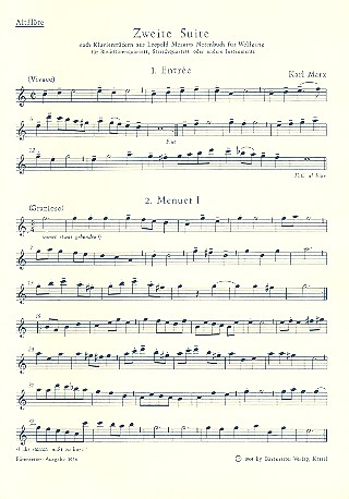 Suite Nr.2 nach Klavierstcken von Leopold Mozart fr 4 Blockflten (SATB) Altblockflte