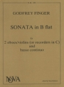 Sonata B flat major for 2 oboes and piano score and parts
