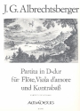 Partita D-Dur für Flöte, Viola d'amore und Kontrabaß Partitur und 3 Stimmen