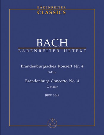 Brandenburgisches Konzert G-Dur Nr.4 BWV1049 Studienpartitur