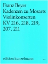 Kadenzen zu Mozarts Violinkonzerten KV216, KV218, KV219, KV207, KV211 fr Violine