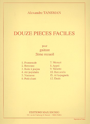 12 pices faciles vol.2 pour guitare