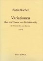 Variationen ber ein Thema von Tschaikowsky (1974) fr Violoncello und Klavier Partitur und Stimme