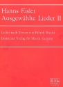 Ausgewhlte Lieder Band 2 fr Gesang und Klavier Lieder nach Texten von Bertold Brecht (dt)