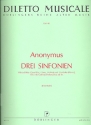 DREI SINFONIEN (PART.UND STIMMEN) FUER ALTBLFL.,CEMB.UND VA.DA GAMBA KOELZ,ERNST,HERAUSGEBER