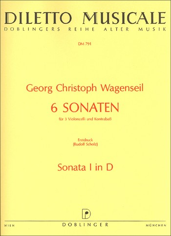 Sonate D-Dur Nr.1 fr 3 Violoncelli und Kontraba Partitur und Stimmen