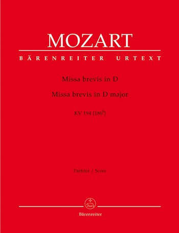 Missa brevis D-Dur KV194 fr Soli, gem Chor und Orchester Partitur