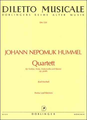 Quartett oppost. für Klavier und Streichtrio Partitur und 3 Stimmen