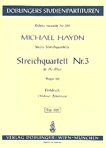 STREICHQUARTETT A-DUR NR.3 STUDIENPARTITUR