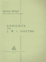 Gedichte von J.W. von Goethe fr Gesang und Klavier Smtliche Werke 3