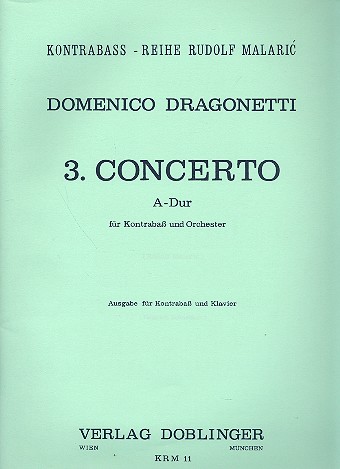 Concerto A-Dur Nr.3 für Kontrabass und Orchester für Kontrabass und Klavier
