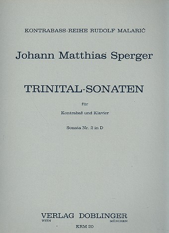 Sonata in Trinital Nr. 2 D-Dur fr Kontrabass und Klavier Partitur und 1 Stimme