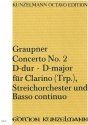Konzert D-Dur Nr.2 fr Clarino, Streichorchester und Bc Partitur