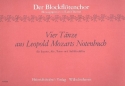 4 Tnze aus Leopold Mozarts Notenbuch fr 4 Blockflten (SATB) Spielpartitur