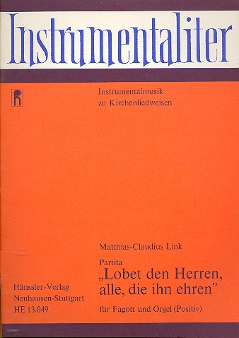Lobet den Herren alle die ihn ehren fr Fagott und Klavier