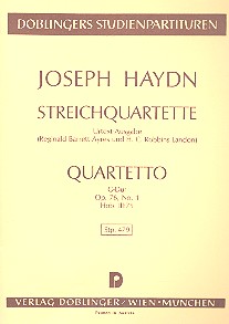 Streichquartett G-Dur op.76,1 Hob.III:75  Studienpartitur