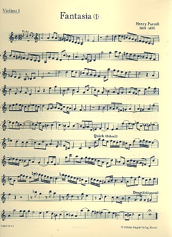 Fantasien Band 1 fr Streichquartett Violine 1