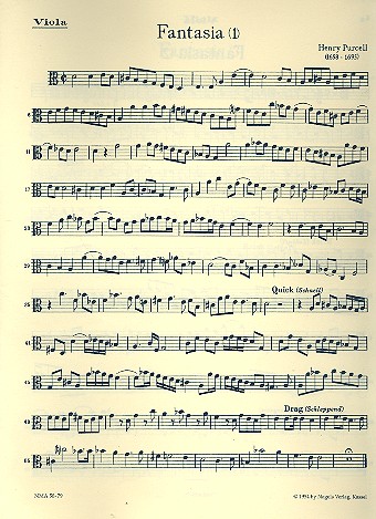 Fantasien Band 1 fr Streichquartett Viola