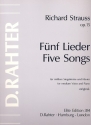 5 Lieder op.15 fr mittlere Singstimme und Klavier