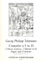 Concerto  5 in D fr 2 Oboe d'amore, 2 Hrner und Cembalo Partitur und 5 Stimmen