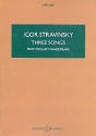 3 Songs from William Shakespeare for mezzo-soprano, flute, clarinet and viola study score