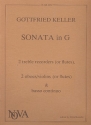 Sonata g major for 2 treble recorders (fl), 2 oboes (vl,fl) and bc score and parts