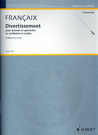 Divertissement für Fagott und Streichquintett (-Orchester) Partitur