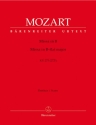 Missa brevis B-Dur KV275 fr Soli (SATB), gem. Chor, 2 Violinen und Bc Partitur (la)