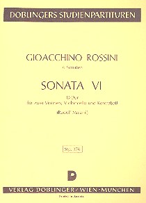 Sonate D-Dur Nr.6 fr Streicher Studienpartitur