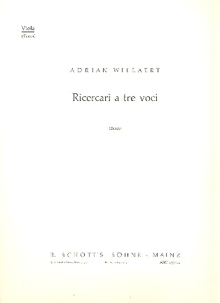 IX Ricercari fr Streichtrio oder andere Instrumente Einzelstimme - Tenore: Viola