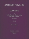 Fltenkonzert in c RV441 for treble recorder (fl), strings, bc Partitur und Stimmen