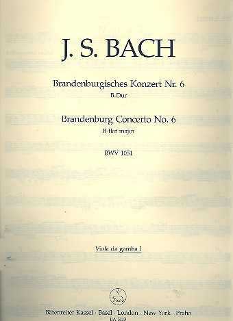 Brandenburgisches Konzert B-Dur Nr.6 BWV1051 Viola da gamba 1