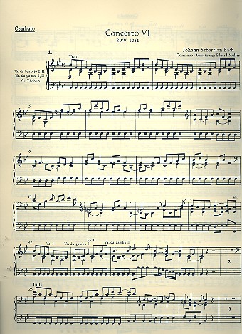 Brandenburgisches Konzert B-Dur Nr.6 BWV1051 Cembalo