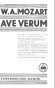 Ave verum KV618 Ausgabe C fr Frauenchor und Orgel, Streichquartett ad lib. Partitur